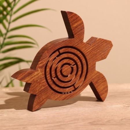 Puzzle-labyrinth "Turtle" 15x15 cm, tree shisham-3