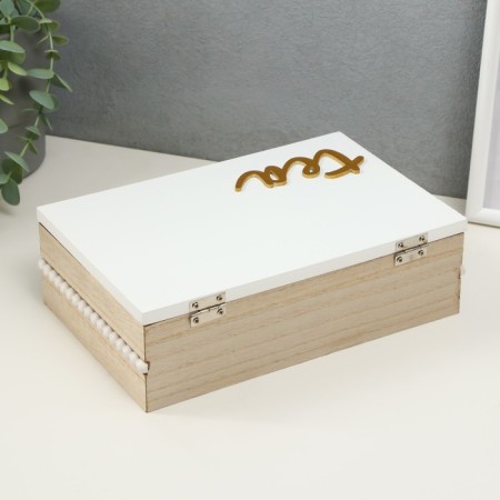 Casket tree with divisions "White Beads" 22.7x15.5x7.3 cm-3
