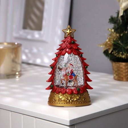 LED figure "Santa Claus on a deer" 9 × 15 × 4 cm, plastic, batteries AAAX2 (not in the kit), glow warm white-1
