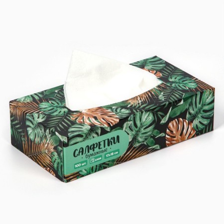Paper napkins in the box "Tropics", 100 pcs, two -layer-2