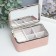 Casket to the leatherette for jewelry "Small squares. Pink" 6x7x12 cm