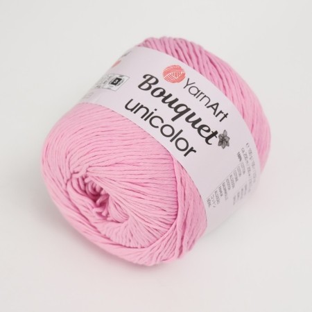 Yarn "Bouquet Unicolor" 100% cotton 200m/100g (3211 pink)-1