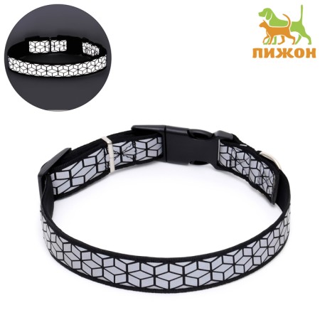 Collar with reflective ornament, 55 x 2.5 cm, black