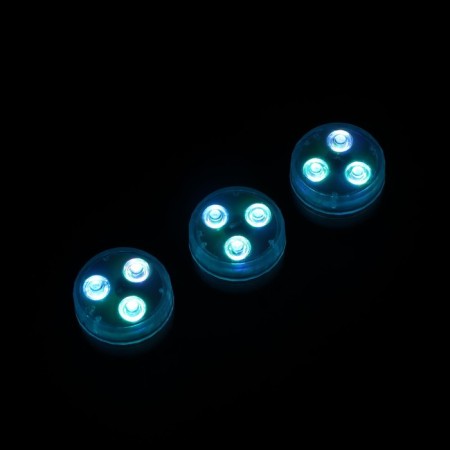 Waterproof lamp minimal mini, 3 x 1.9 cm, 3 pcs, from CR2032 (in set), remote control, rgb, IP68-10