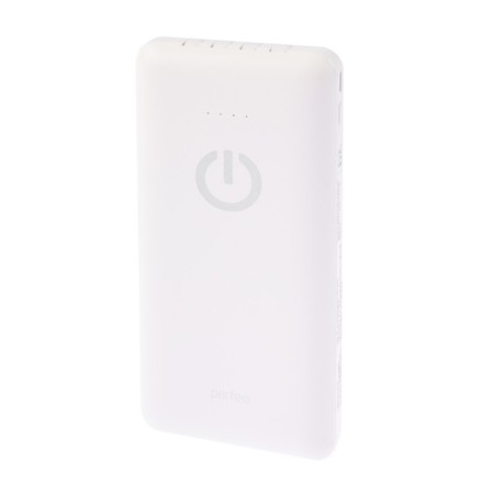 External battery of Perfeo Absolute PF_B4879, 10,000 mAh, USB/USB-C, 2.1A, built-in. cabin., White