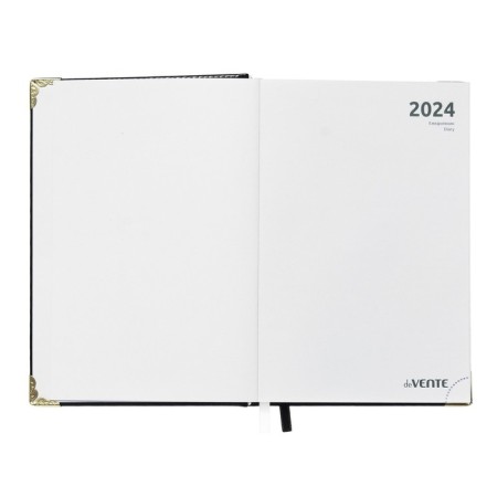 Gift Davente.bellagio Set Dated Dated 2024, A5, 176 sheets, hard cover, Block 70 g/m2, black + ballpoint pen-3