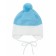 A cap on ties with a pompom Children's Amarobaby Pure Love Wind, with a lining, size 46-48 cm, blue color