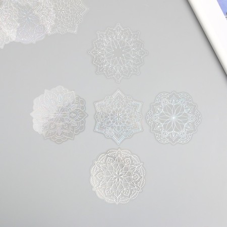 Stickers for creativity "Holography. Snowflakes" d = 10 cm set 10 pcs 0.2x14x11 cm