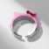 Ring "Montstrik" ears with a bow, pink color in silver, dimensionless