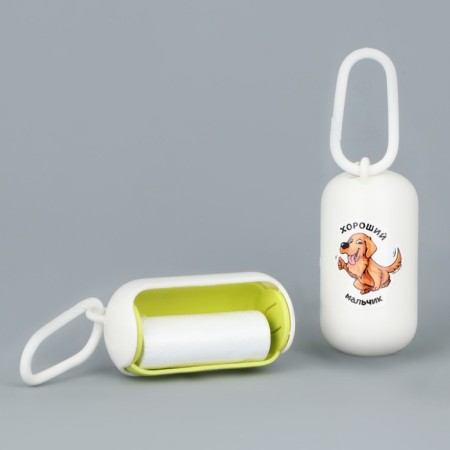 Container with packets for cleaning the dog "good boy", white color-4
