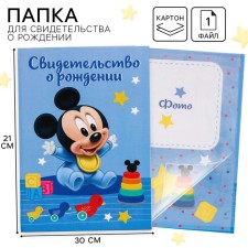 Birth certificate, Mickey Mouse, 21x30 cm