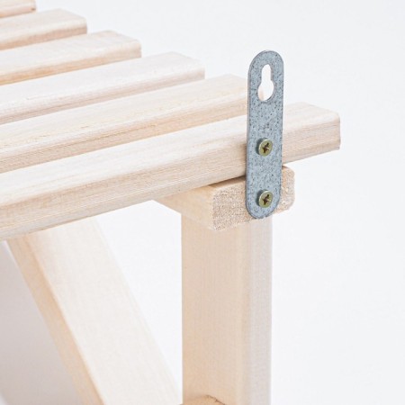 Wooden hanger with shelf, 4 hooks, 67x24x24 cm-2