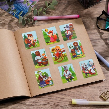 Paper Stickers "Fairy Tale", with coloring on the back, 11 × 15.5 cm-3