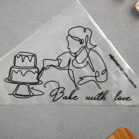 Confectionery bags Bake with Love, (L) 38 x 24 cm, 50 pcs-2