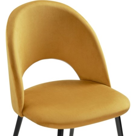 Chair on a metal frame Irre Metal/velor, black/yellow 50x55x82 cm-4