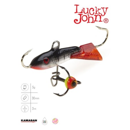 Balancir Lucky John Classic 3 + tee, 3 cm, color 12hrt blister