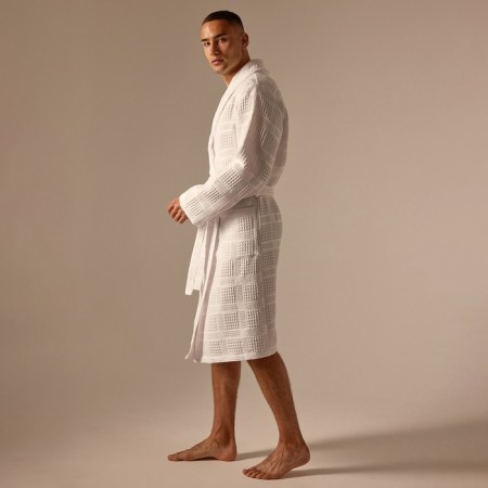 Wafel dressing gown men SL Home: Chess "Blanc de Blanc", size M, 100% cotton, 340 g/m2-7