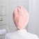 Cup for drying the hair with a button of the share, microfiber, pink color