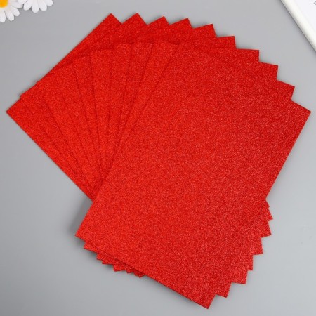 Foamiran glitter 4 Hobby 2 mm, central red, 20x30 cm-1