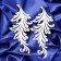 Christmas tree decoration "Peryshko - hoarfrost" (set 2 pcs) 7.5x16 cm, white