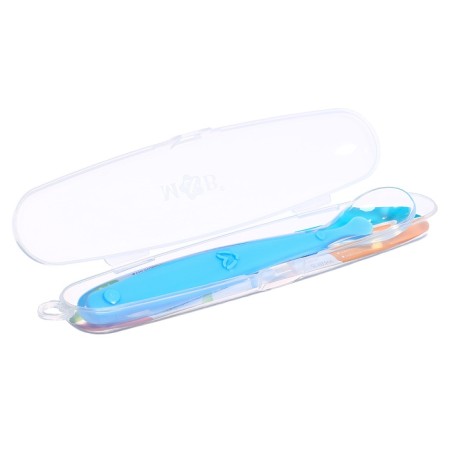 A spoon for a nursery, for the first feeding, in a container, blue-5