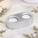 Gypsum Climber from gypsum for two candles oval, 12x6x3cm, silver