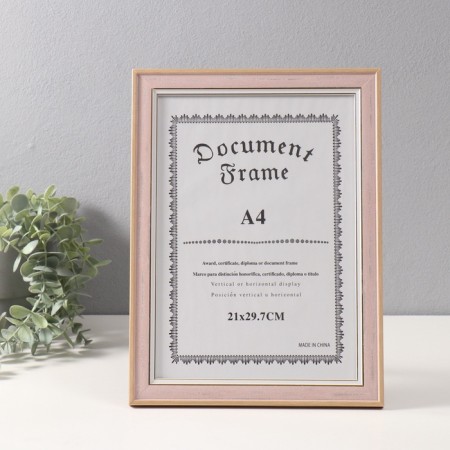 Photo frame Plastic A4 "Antik" pink with a white stripe 1.5x24.8x33.5 cm