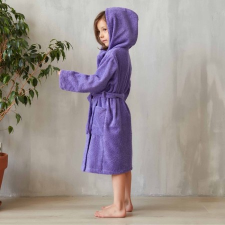 Terry dressing gown, size 34, purple color, 320 g/m2 cotton 100% with AIRO-3