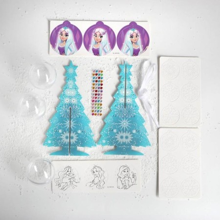 Set for creativity "New Year's Christmas tree with jewelry with your own hands", blue-1