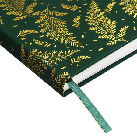 The diary is low, A5, 136 sheets, leatherette, Devente. Tropicana, solid cover, foil embossing, perforation, liesse, block 70%, dark green-3