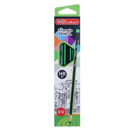 Pencil Chernographic hardness of HB, with an eraser, triangular, sharpened, MIX case-5