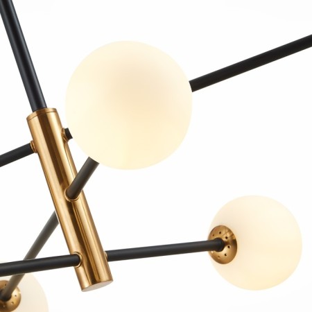 Ceiling EVOLUCE lamp. Sle220103-06. Arcola. 6x5 watts, G9, 4000k, 98x98x58 cm, black color, bronze-8