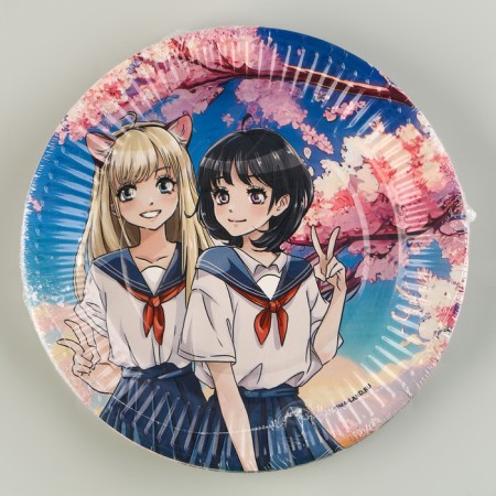Disposable paper plate "anime", 18 cm-5