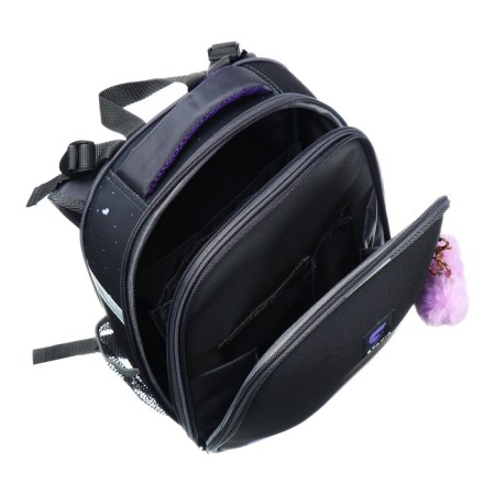 School backpack 38 x 30 x 16 cm, ergonomic back, stavia "paws in the hearts", gray-7