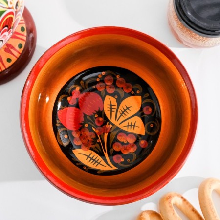 Berry salad bowl, medium, Khokhloma-5