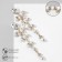 Hanging earrings with rhinestones "bun" deciduous, white color in gold, 9.5 cm