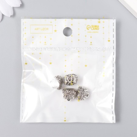 Bead for creativity Metal "Flower handbag" silver 1.2x1.1 cm-2