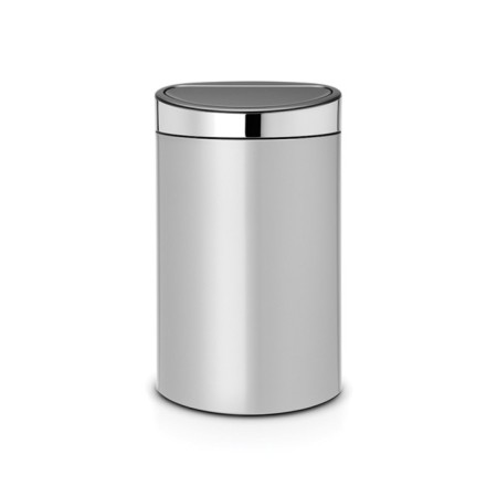 Garbage bucket Brabantia Touch Bin New, Soft Touch system, color gray metallic, 40 liters