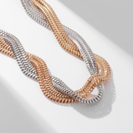 The necklace "chain" stereo, pigtail, silver-gold color, 40 cm-1
