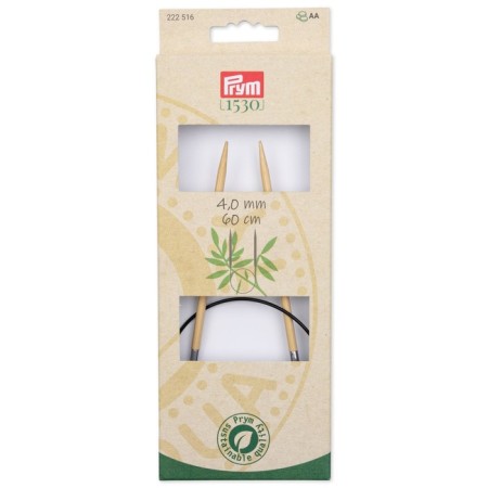 Circular knitting needles, bamboo, 4.0 mm/60cm, 1 pc