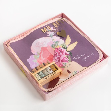 Gift set "for you" towel 40x73cm, 19x19cm severity, magnet 11x7cm-8