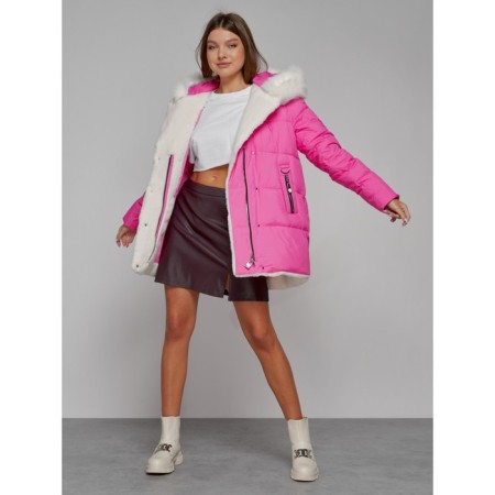 Winter jacket female, size 50, pink color-11