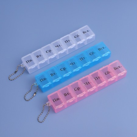 Air man "for a week", with a chain, Russian letters, 15 × 3.3 × 2 cm, 7 sections, color mix-3