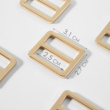 The buckle is regulatory, two -sided, the inner width is 25 mm, the thickness is 3 mm, 5 pcs, the color of the gold