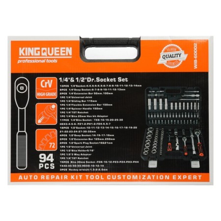 Car tools Kingqueen Wib-60002, 72 tooth, 1/2 1/4 ", 94 subjects-4
