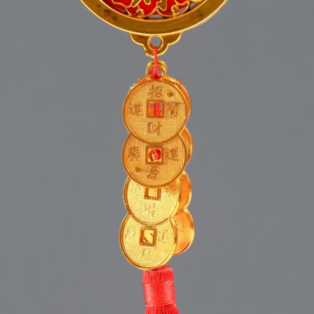 Plastic suspension, textile "9 coins" 1.8x7x36 cm-2
