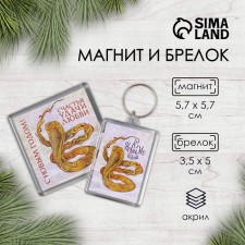 Набор "Змея. Линии" (брелок 3,5х5 см, магнит 5,7х5,7 см)