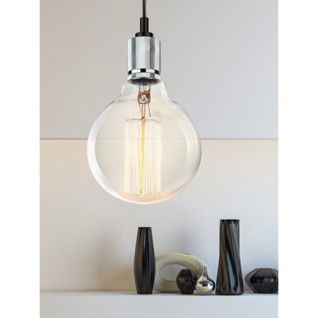 Lamp E27, wire 1 m, chromium color-6