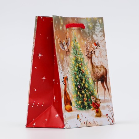 New Year. Gift package "animals at the Christmas tree", 11.5 x 14.5 x 6.5 cm.-1