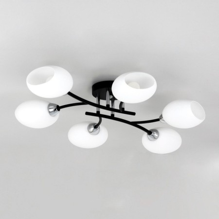 Ceiling chandelier Citilux "Florida" CL148165, 80x55x14.5 cm, 6x60W, E14, Black Color Black-4